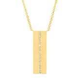 0.06ct 14k Yelllow Gold Diamond Bar Pendant
